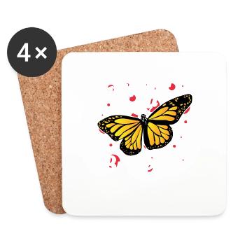 Je préfère être un papillon - Dessous de verre (lot de 4) - blanc - Devant