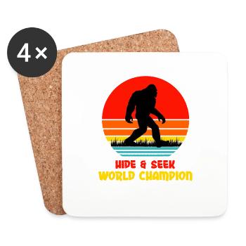 Hide Seek World Champion BigFoot - Coasters (set of 4) - white - Front