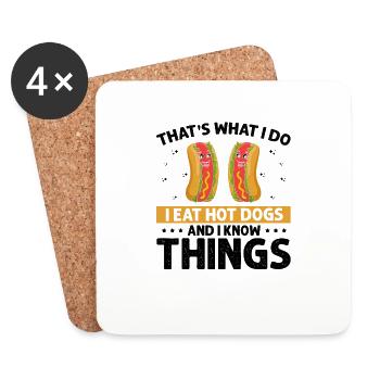 Hot Dog Love and Scientist Sausage Hot dog - Coasters (set of 4) - white - Front