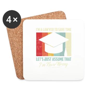 Je suis un avocat pour gagner du temps Supposons simplement Attor - Dessous de verre (lot de 4) - blanc - Devant