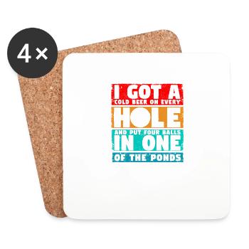 I got a hole in one fun golf golfer fan golf - Coasters (set of 4) - white - Front