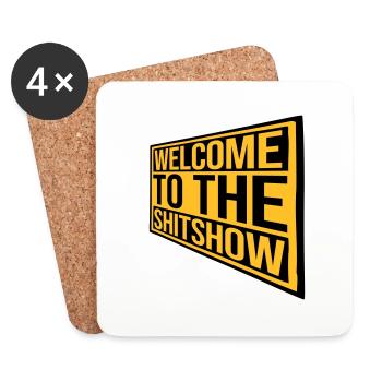 Schild Welcome Shitshow - Untersetzer (4er-Set) - Weiß - Vorne