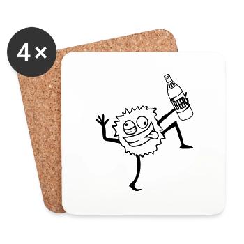 Beer Party Monster - Coasters (set of 4) - white - Front