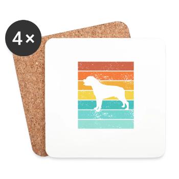 Rottweiler amoureux des chiens Retro vintage Idée cadeau - Dessous de verre (lot de 4) - blanc - Devant