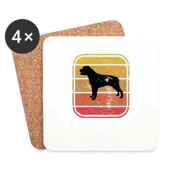 Rottweiler dog lover Retro vintage Gift idea - Untersetzer (4er-Set) - Weiß - Vorne
