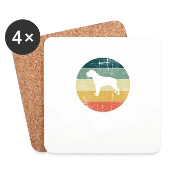 Amoureux des chiens Rottweiler Idée cadeau vintage rétro - Dessous de verre (lot de 4) - blanc - Devant