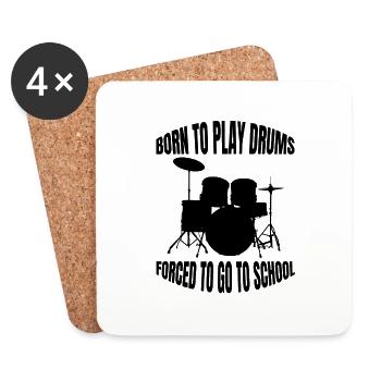 Batterie drôle batteurs disant musicien - Dessous de verre (lot de 4) - blanc - Devant