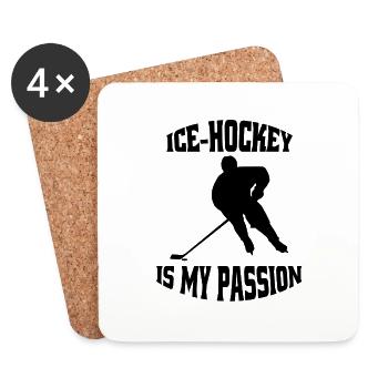 Hockey sur glace Cadeau Équipe de hockey sur glace Sports d’hiver - Dessous de verre (lot de 4) - blanc - Devant