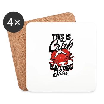 This Is My Crab Eating Shirt Crab Eater Seafood - - Coasters (set of 4) - white - Front