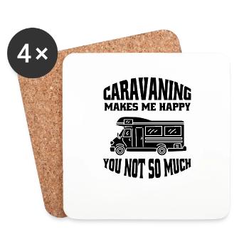 Camping-car Camp Camping Cadeau Camping Tentes Caravane - Dessous de verre (lot de 4) - blanc - Devant