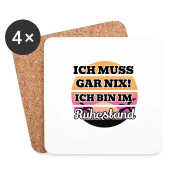 Ruhestand Retro Rentner Sprüche für Herren Damen - Coasters (set of 4) - white - Front