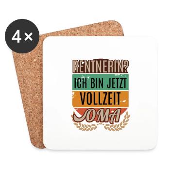 Rentnerin Oma Rente Lustige Sprüche für Damen - Coasters (set of 4) - white - Front