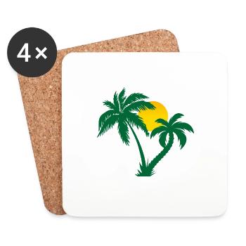 Palm trees - Coasters (set of 4) - white - Front