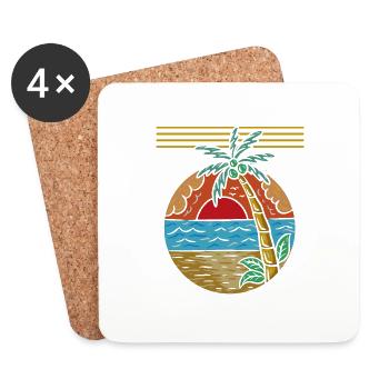 Palm trees - Coasters (set of 4) - white - Front