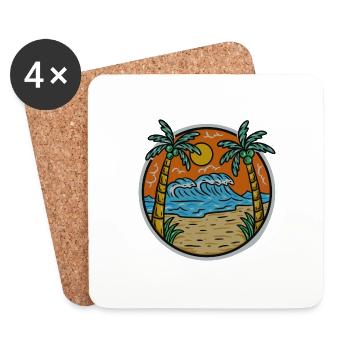 Palm trees - Coasters (set of 4) - white - Front