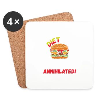 here i come diet prepare to be annihilated - Untersetzer (4er-Set) - Weiß - Vorne