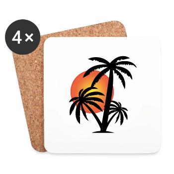 Palm trees - Coasters (set of 4) - white - Front