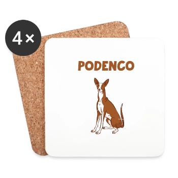 Podenco Anatomie Drôle de chien Propriétaire Promenade - Dessous de verre (lot de 4) - blanc - Devant