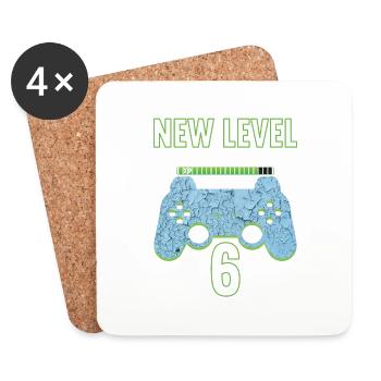 6 Years old 6 birthday outfit Gamer Gaming - Coasters (set of 4) - white - Front