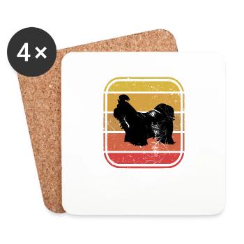 Shih Tzu dog lover Retro vintage Gift idea - Untersetzer (4er-Set) - Weiß - Vorne