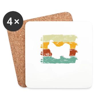 Shih Tzu dog lover Retro vintage Gift idea - Untersetzer (4er-Set) - Weiß - Vorne