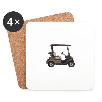 Saoulons-nous et conduisons la voiturette de golf - Dessous de verre (lot de 4) - blanc - Devant