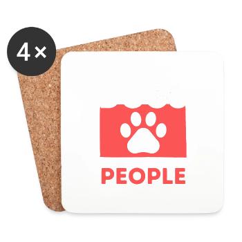 J’aime les chiens plus que j’aime les gens - Dessous de verre (lot de 4) - blanc - Devant
