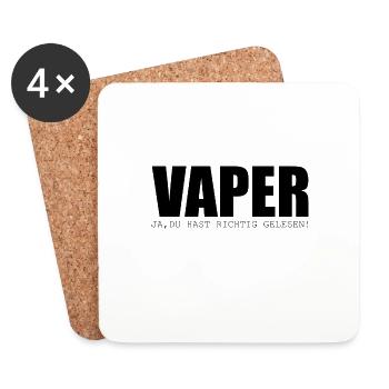 Vaper ja du hast richtig gelesen - Untersetzer (4er-Set) - Weiß - Vorne