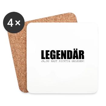 Legendär ja du hast richtig gelesen - Untersetzer (4er-Set) - Weiß - Vorne