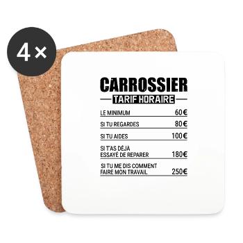 Le Tarif Horaire D'un Carrossier - Dessous de verre (lot de 4) - blanc - Devant