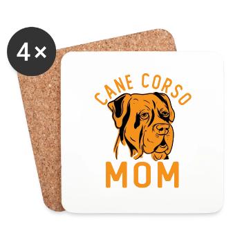 Cane Corso Maman - Dessous de verre (lot de 4) - blanc - Devant