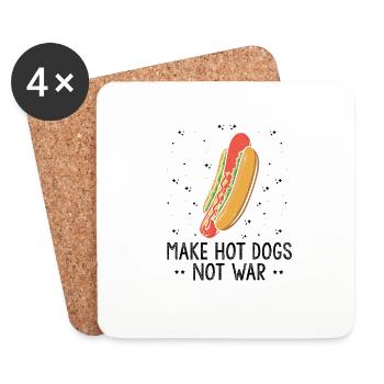 Hot Dog Maker Grill Papa BBQ Hot Dog - Dessous de verre (lot de 4) - blanc - Devant