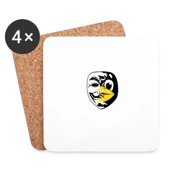 Hacker By Night - Cyber Security By Day Linux - Untersetzer (4er-Set) - Weiß - Vorne