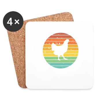 Chicken Farmer lover Retro vintage Gift idea - Untersetzer (4er-Set) - Weiß - Vorne
