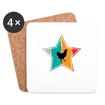 Chicken Farmer lover Retro vintage Gift idea - Untersetzer (4er-Set) - Weiß - Vorne