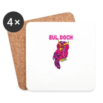 Niedliche Traurige Pinke Eule Eul Doch - Untersetzer (4er-Set) - Weiß - Vorne