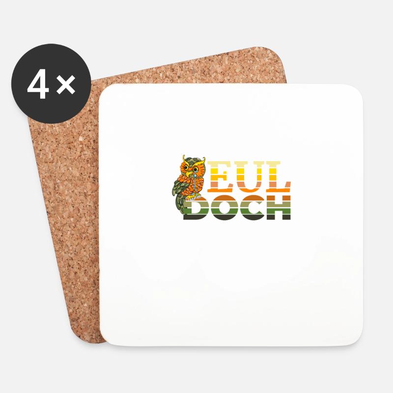 Eul Doch Retro Color Eule - Untersetzer (4er-Set) - Weiß