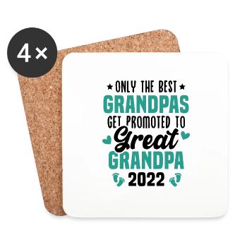 Les meilleurs grands-pères sont promus en 2022 - Dessous de verre (lot de 4) - blanc - Devant