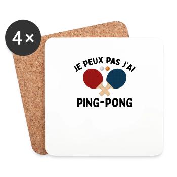 Je Peux Pas J'ai Ping Pong - Dessous de verre (lot de 4) - blanc - Devant