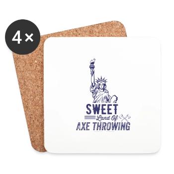Sweet land axe throwing axe throw sport shirts - Coasters (set of 4) - white - Front