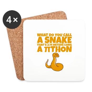 Un serpent de 3,14 mètres de long, un Pithon 2 - Dessous de verre (lot de 4) - blanc - Devant