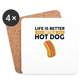 Hot dog love hot dog potato sausage - Coasters (set of 4) - white - Front