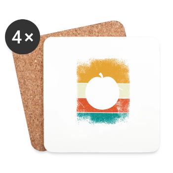 Apricot Fruit Lover Retro Veggie Diet Gift idea - Untersetzer (4er-Set) - Weiß - Vorne