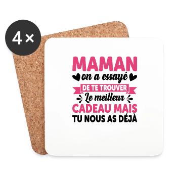 Maman Anniversaire Cadeau Fête Des Mères Noël Mama - Dessous de verre (lot de 4) - blanc - Devant