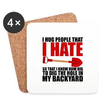 I Hug People That I Hate 2 - Untersetzer (4er-Set) - Weiß - Vorne