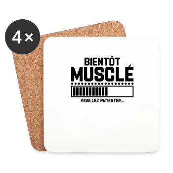 Bientôt Musclé Veuillez Patienter - Dessous de verre (lot de 4) - blanc - Devant