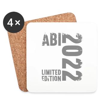 Abitur Gymnasium Damen und Herren Abi 2022 - Untersetzer (4er-Set) - Weiß - Vorne