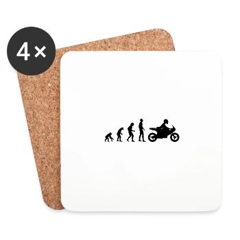 Evolution Motorcycling Motorradfahrerin Bikerin - Untersetzer (4er-Set) - Weiß - Vorne