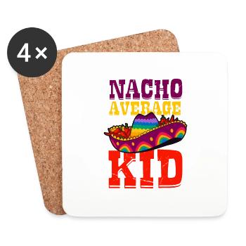 Mexikanischer Geburtstag Spruch Nacho Average Kid - Untersetzer (4er-Set) - Weiß - Vorne