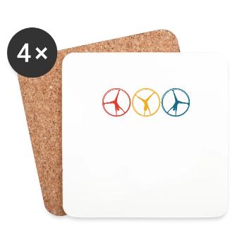 Gymnastics Bike Gymnastics Athlete Funny Gymnast - Coasters (set of 4) - white - Front